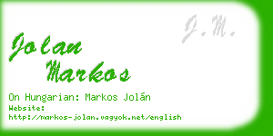jolan markos business card